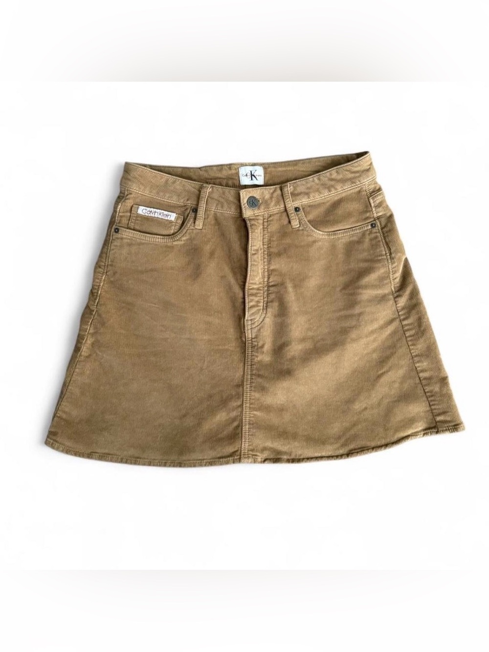 Calvin Klein Jeans Tan Corduroy A-Line Mini Skirt